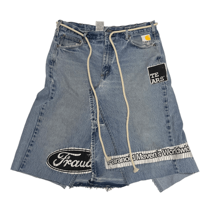 FRAUD OVER-SKIRT (light blue denim LONG)