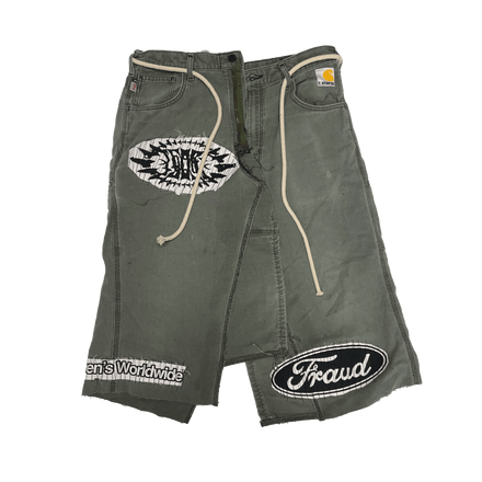 FRAUD OVER-SKIRT (olive denim LONG)